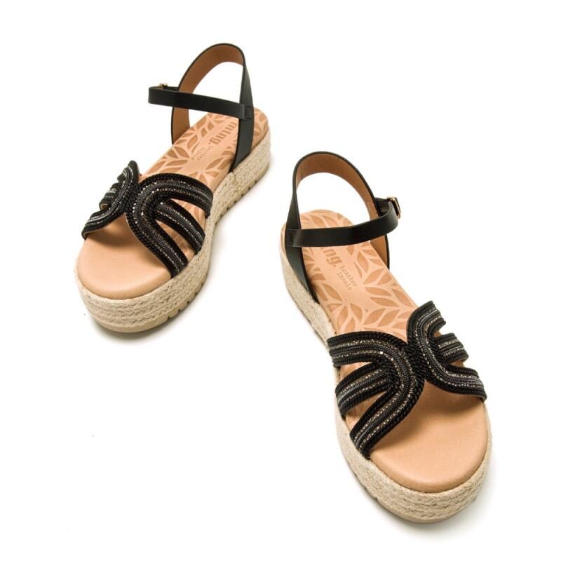 Platte Sandalen Dames Mustang  Zwart 3/4