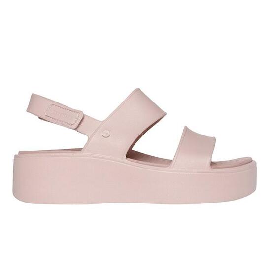 Flache Sandalen Damen Skechers Grau