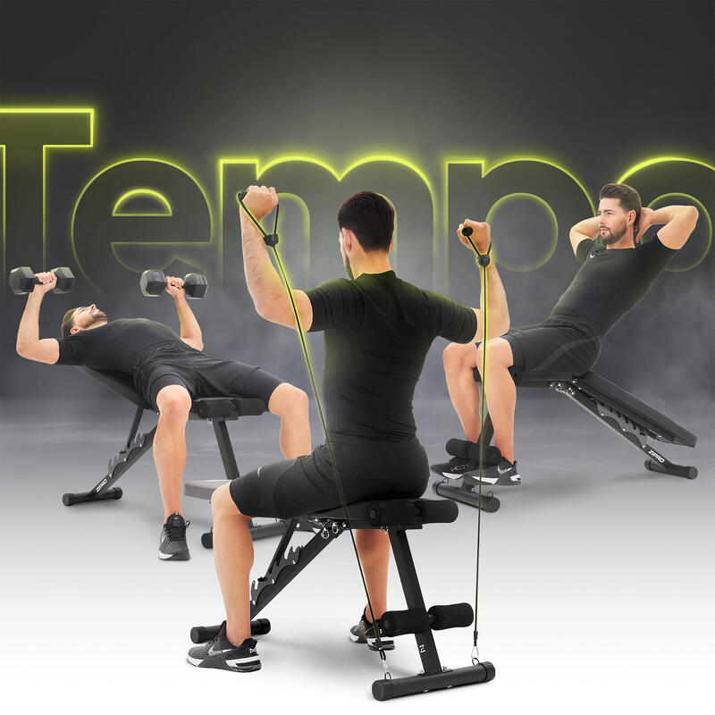 Banc de musculation Zipro Tempo pliable avec extenseur inclinable et déclinable