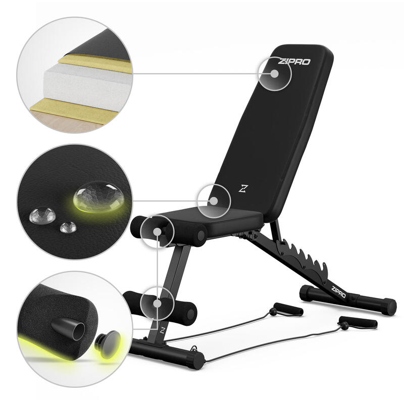 Bancă bodybuilding reglabilă Zipro Tempo cu extensor