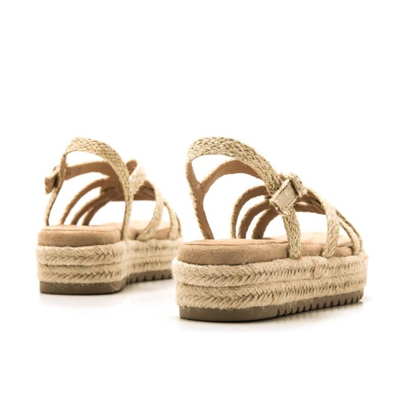 Sandalias Planas Mujer Mustang  Beige 4/4