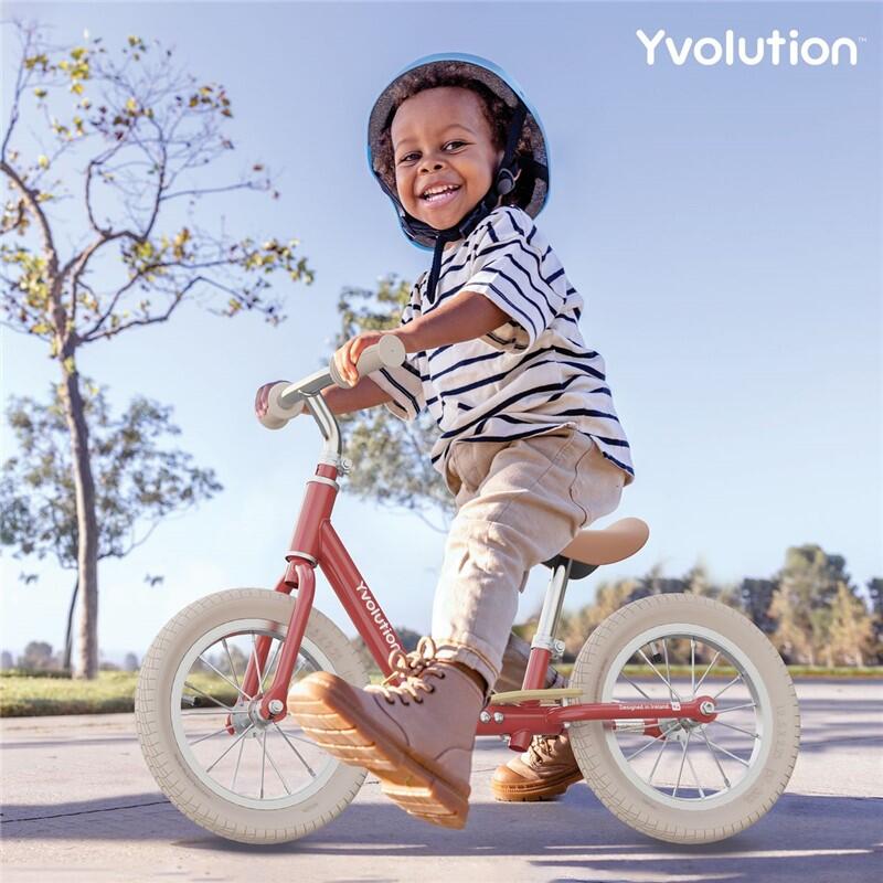 BICICLETA EQUILIBRIO SIN PEDALES VINTAGE PARA NIÑOS YVOLUTION CLASSIC ROJA 5/6