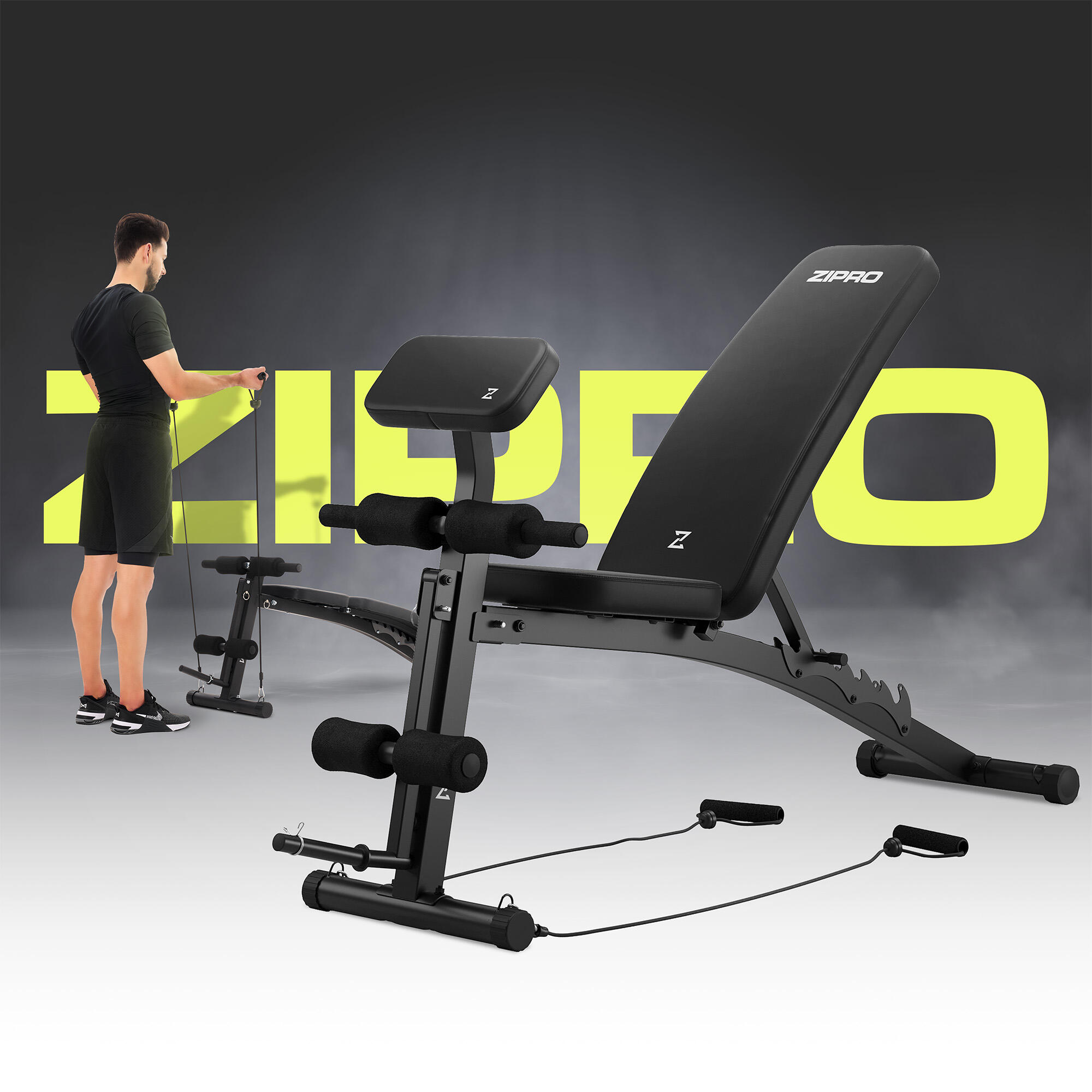 Banc de musculation Zipro Volume réglable avec pupitre à biceps 3/8