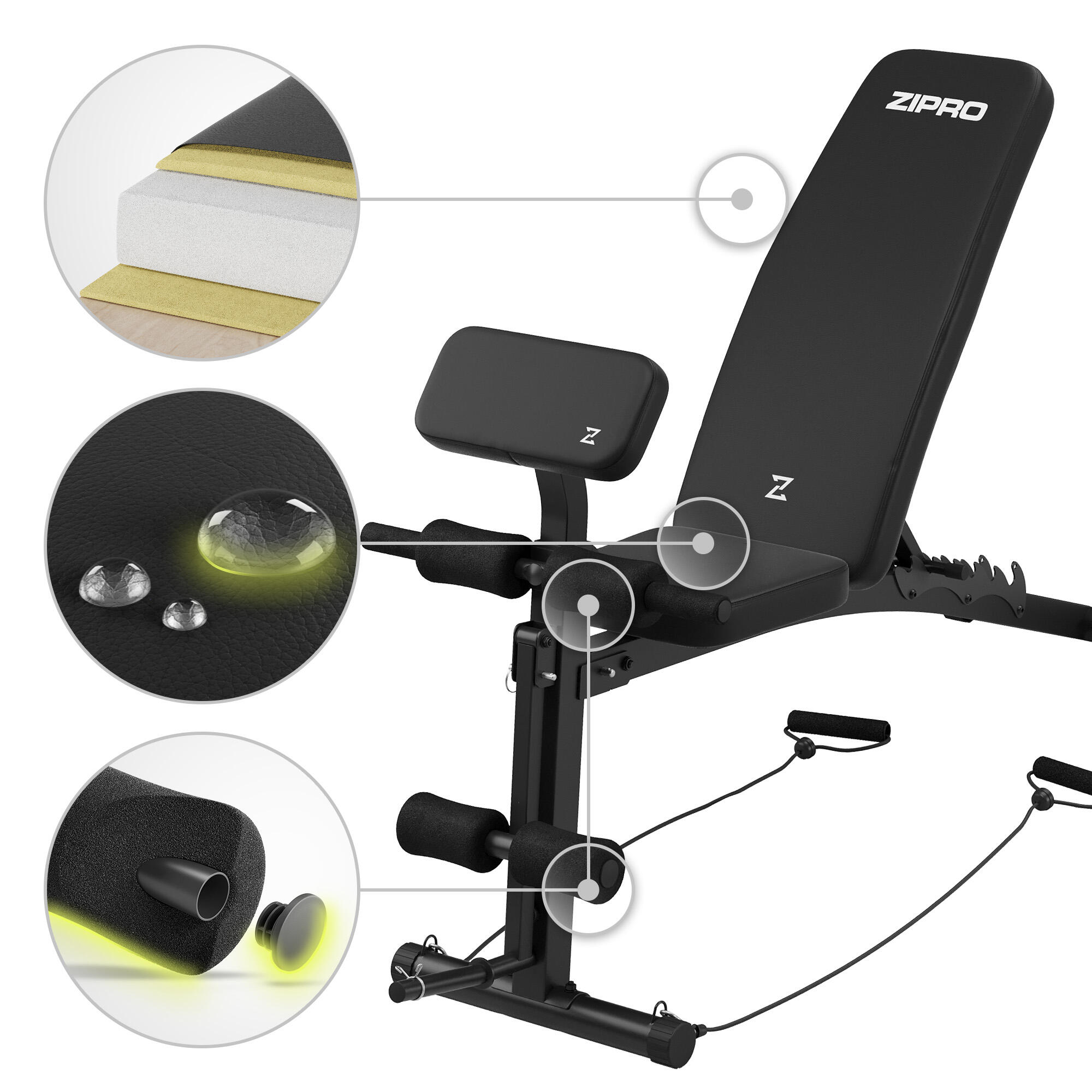 Banc de musculation Zipro Volume réglable avec pupitre à biceps 4/8