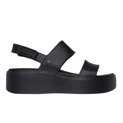 Flache Sandalen Damen Skechers Schwarz
