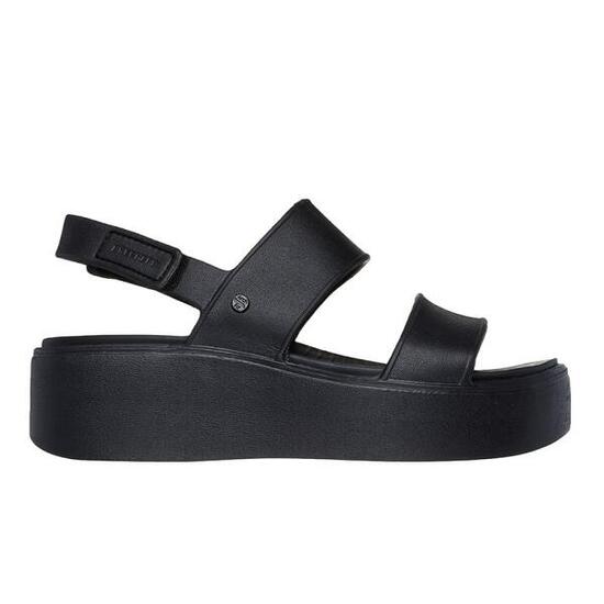 Flache Sandalen Damen Skechers Schwarz