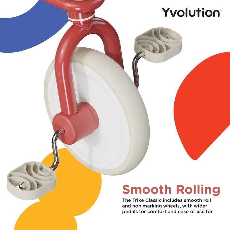 Triciclo de pedal vintage para criança, Yvolution Classic Red 3/5