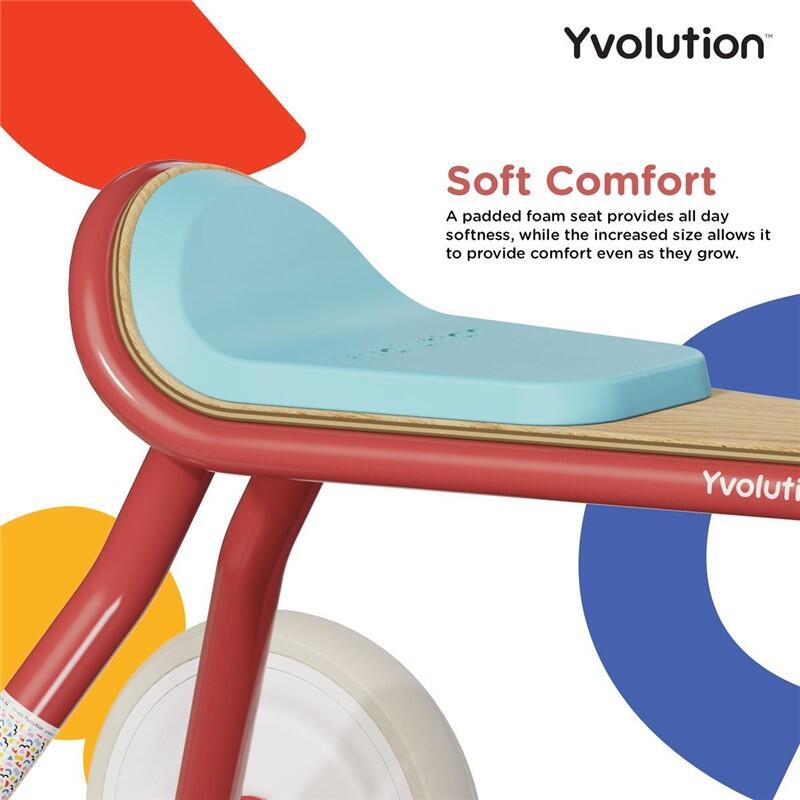 Triciclo de pedal vintage para criança, Yvolution Classic Red 2/5