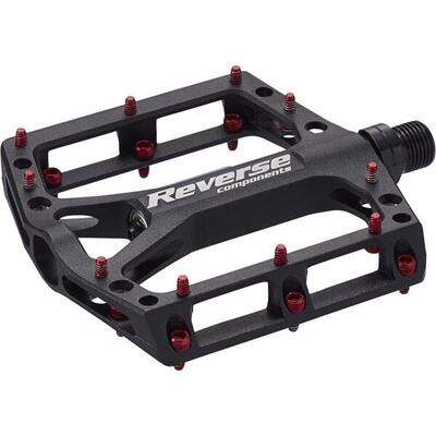 Zwarte one platformpedalen - pinnen rood