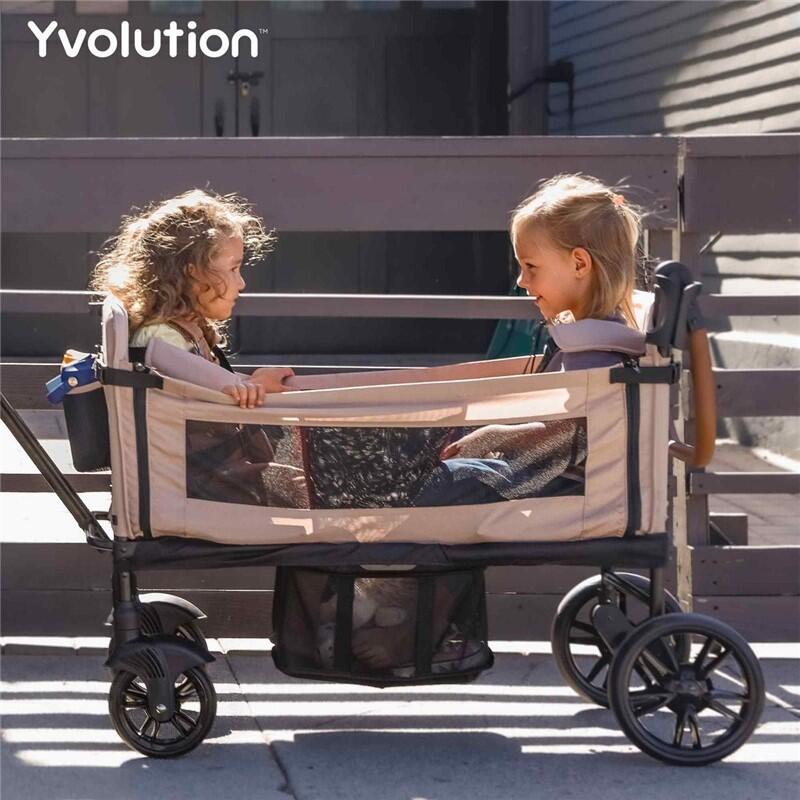 CARRO PLEGABLE PARA TRANSPORTE CUBIERTA DESMONTABLE VERDE YVOLUTION WAGON 6/6