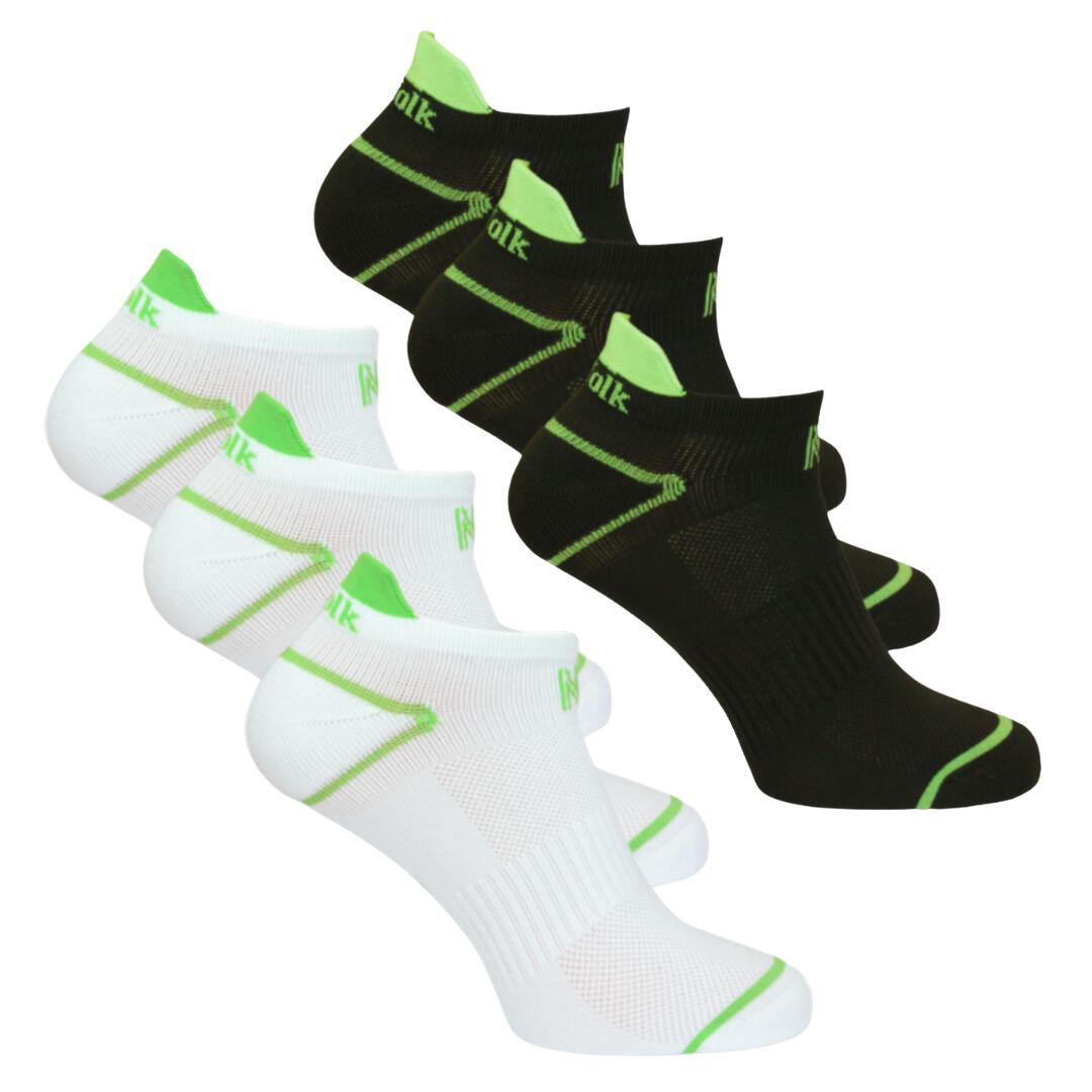 NORFOLK 6 Paar - Eco-vriendelijke Repreve® Sportsokken - Zwart/Wit - 35-38 - Caretta
