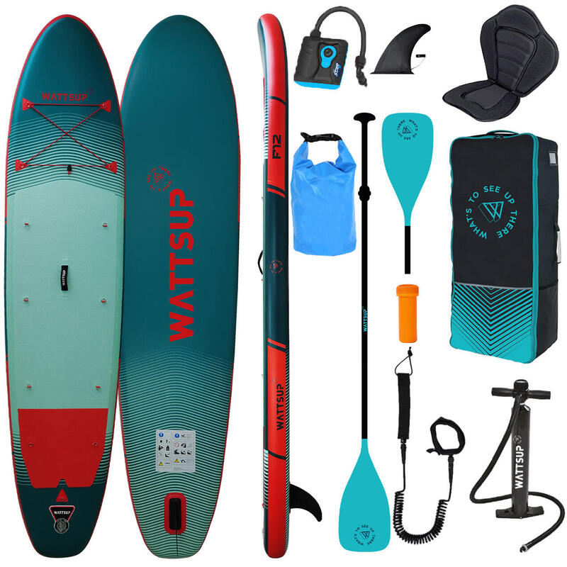 Deska SUP touringowa unisex WATTSUP F12 COMBO z pompką elektryczną i torbą