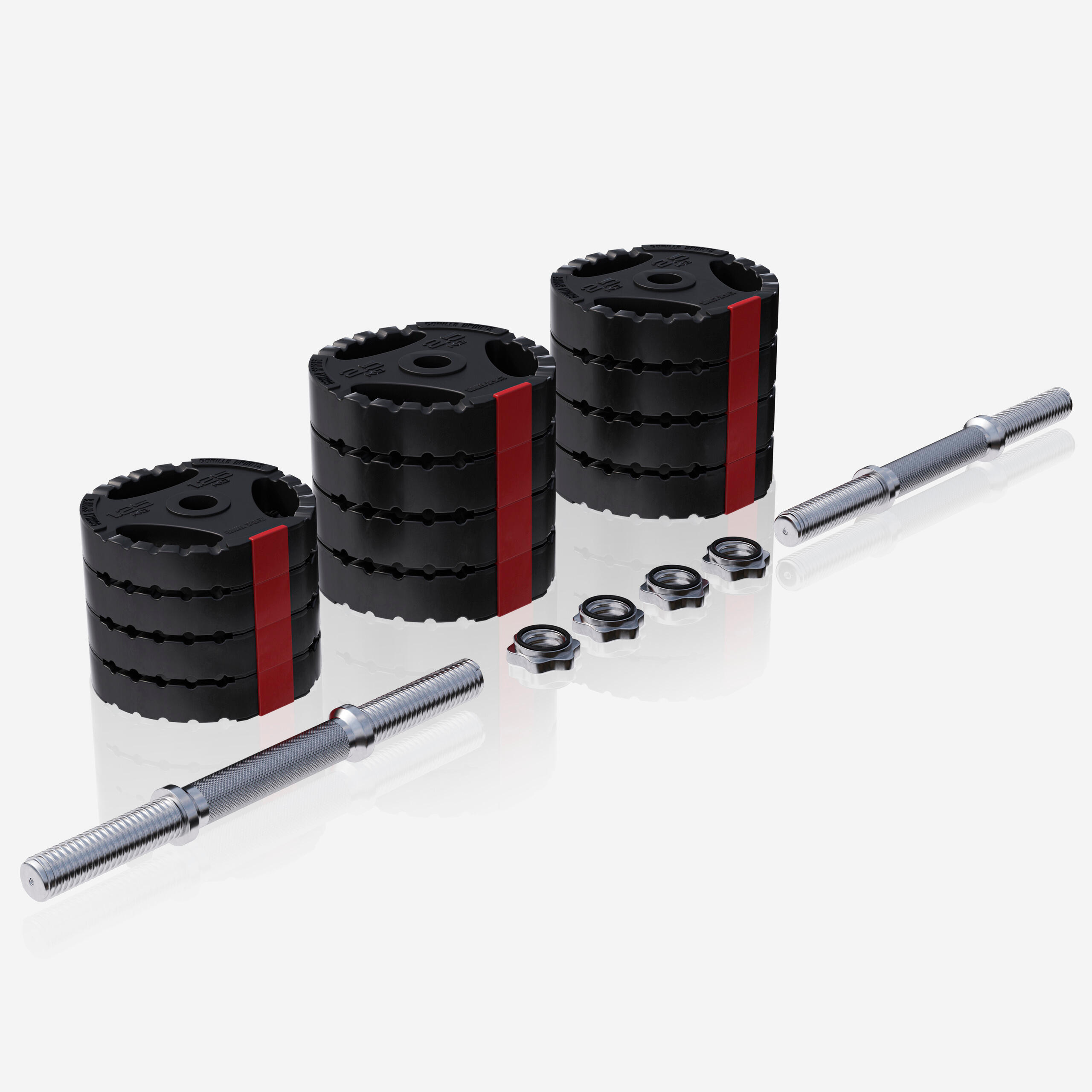 KIT HALTÈRES COURT DE 30KG AVEC DISQUES PLASTIQUES À POIGNÉE | MUSCULATION 4/7