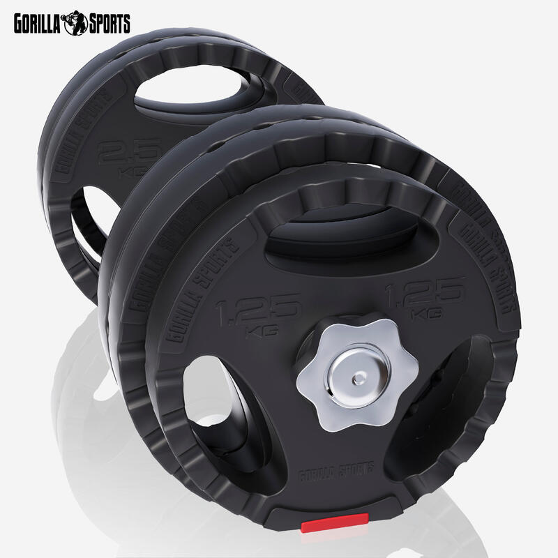 Hantle do treningu Gorilla Sports 2x15kg  z uchwytami