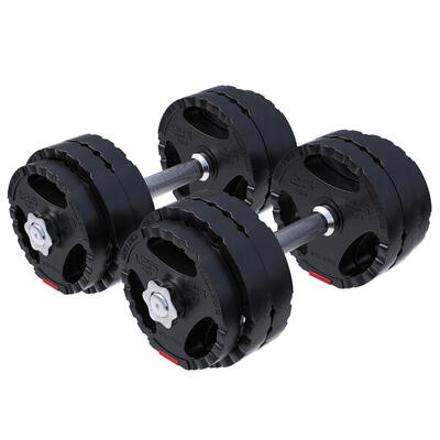 Dumbellset - halterset - gripper kunststof - 30 kg - halterstang met gewichten