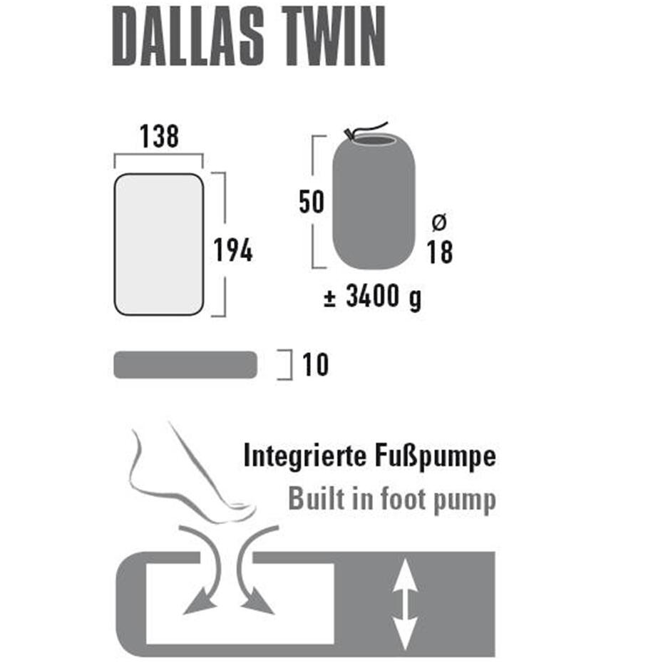 Slaapmat Dallas Twin 2-persoons luchtbed Dubbel XL Pomp 5/6