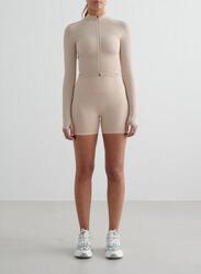 Femme Yoga Short Mini Sans Couture Jaune Clair