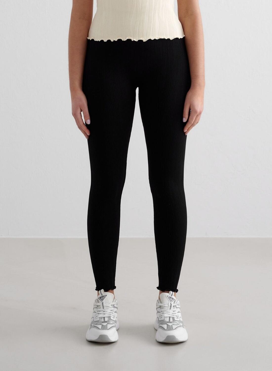 Mujer Mallas Sin Costuras Talle Alto Evacuan la Humedad Tulip Negro 7/7