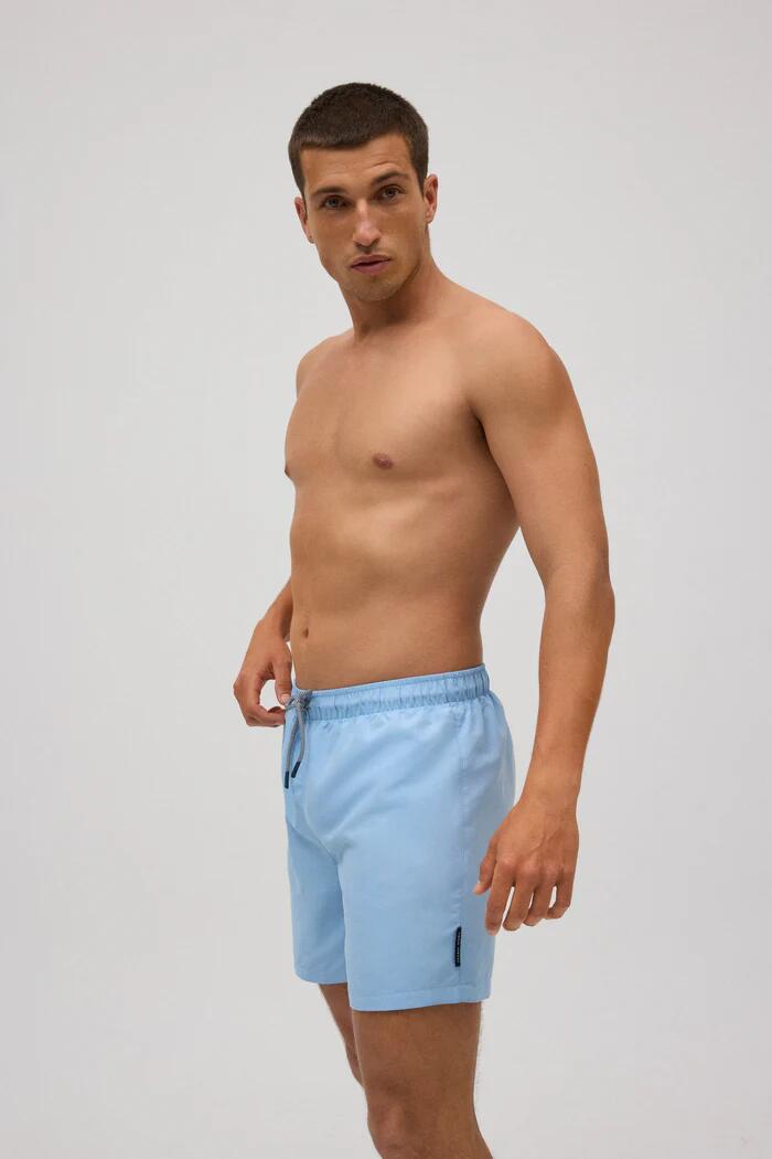Fato de banho básico azul de corte médio