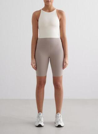 Femme Shorts Évacuation de l'humidité Résistant au Squat Beige Foncé