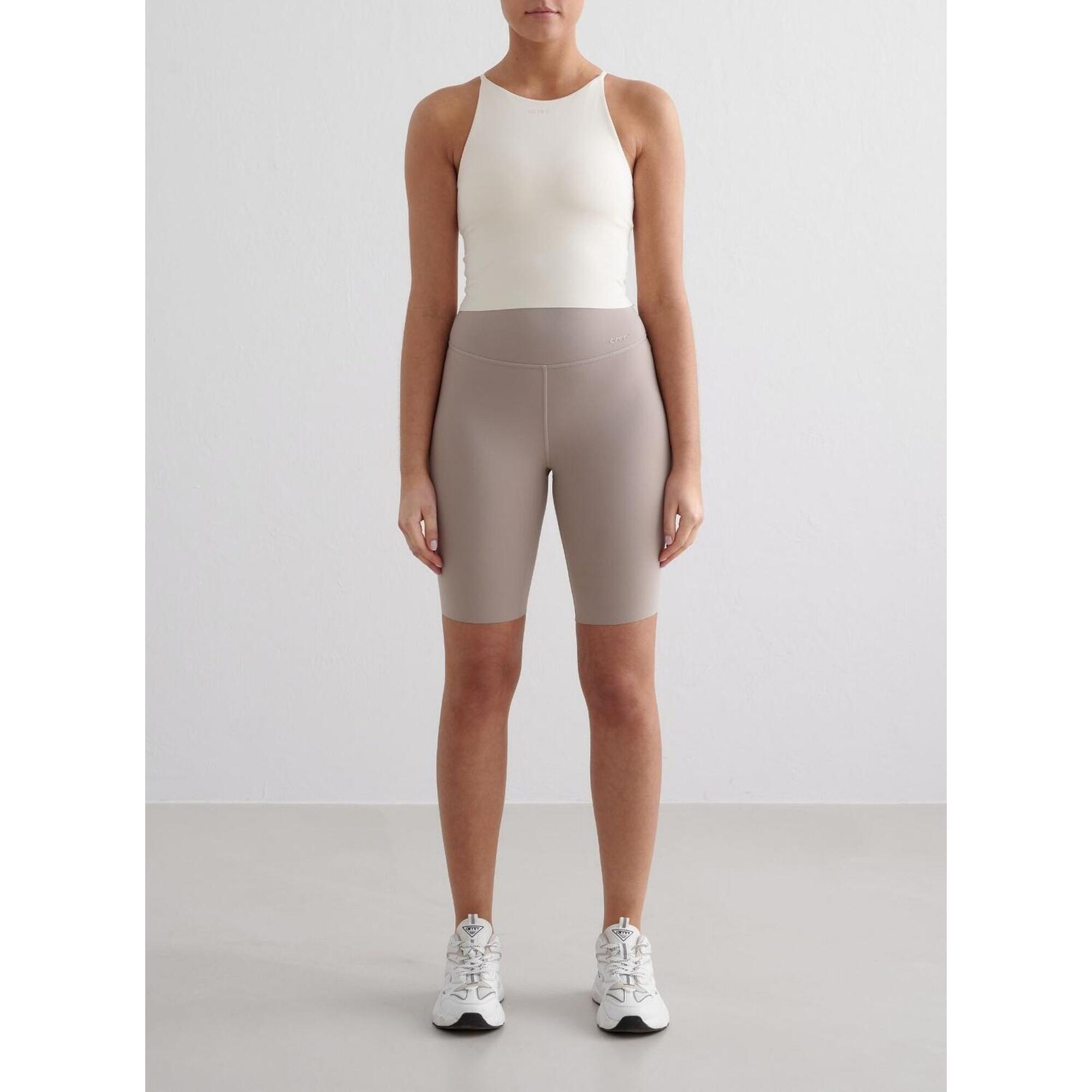 Aim'n - Femme Pilates Shorts Évacuation De L'Humidité Résistant Au Squat Beige Foncé - Shorty De Running - Beige -  M - Decathlon