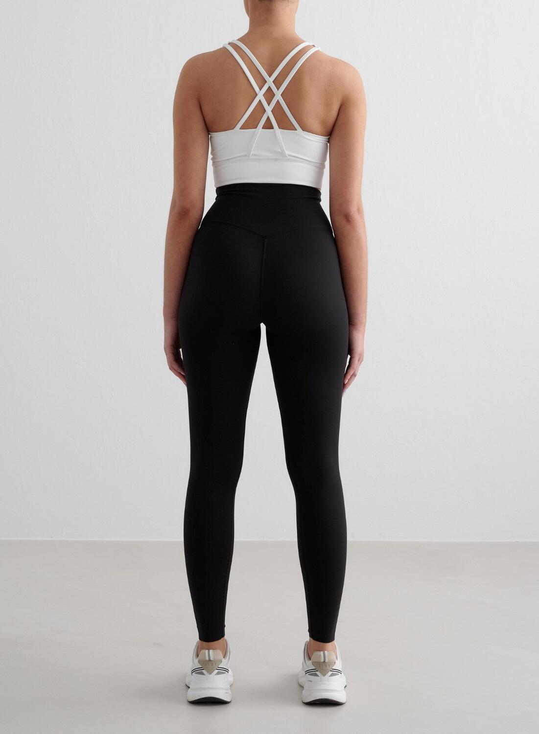 Mujer Sujetador Deportivo Escote Alto Espalda con Tiras Blanco 4/4