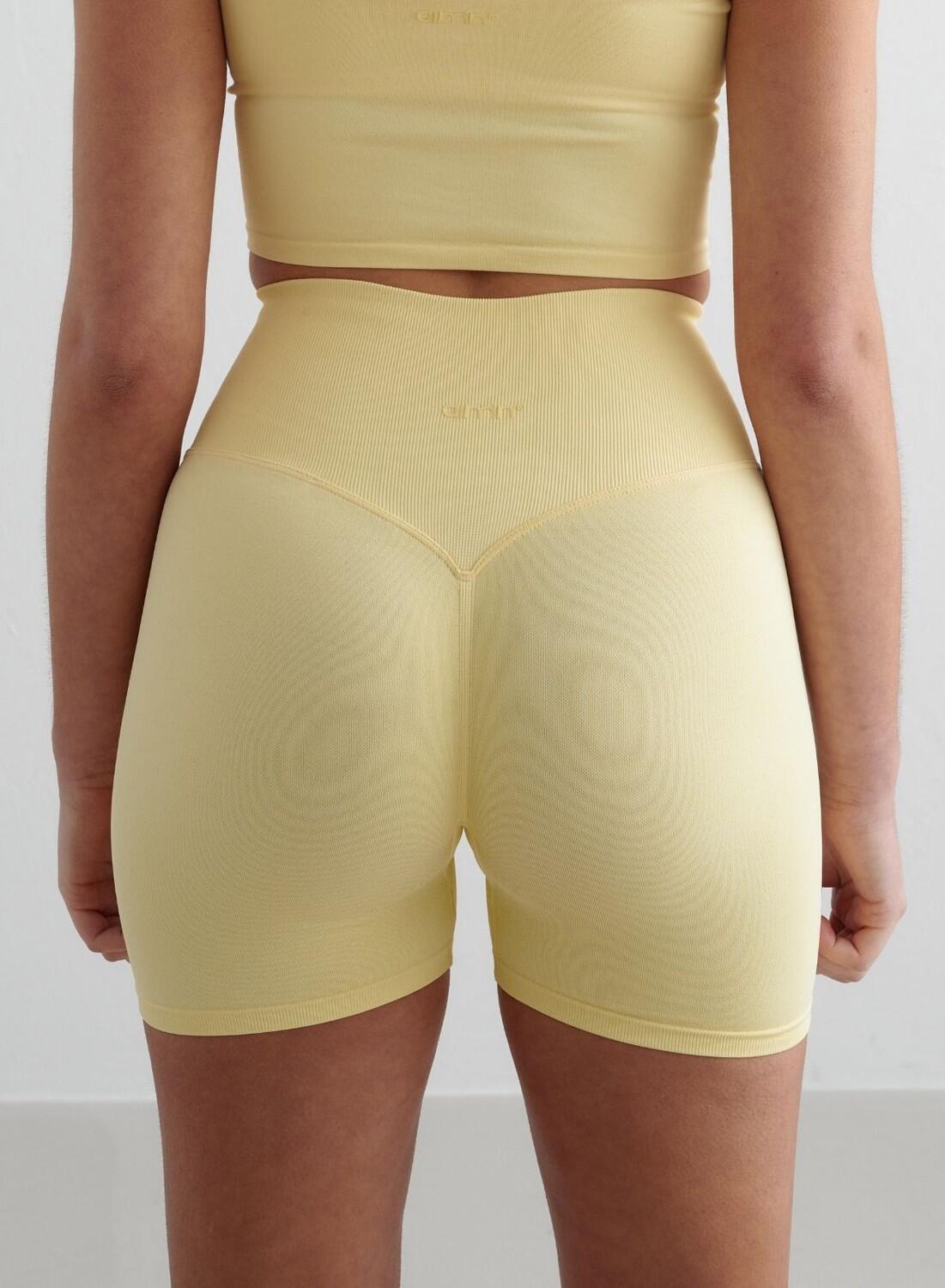 Femme Short Mini Sans Couture Jaune Clair 4/6