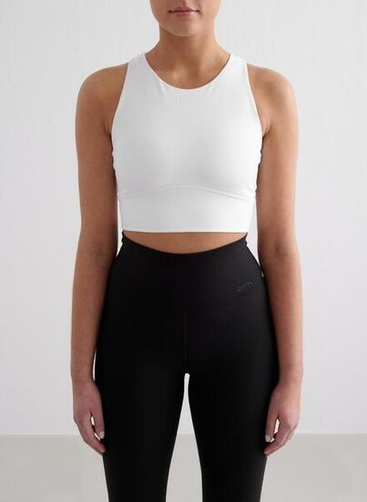 Femme Soutien-gorge de sport Col Haut Dos à Bretelles Blanc
