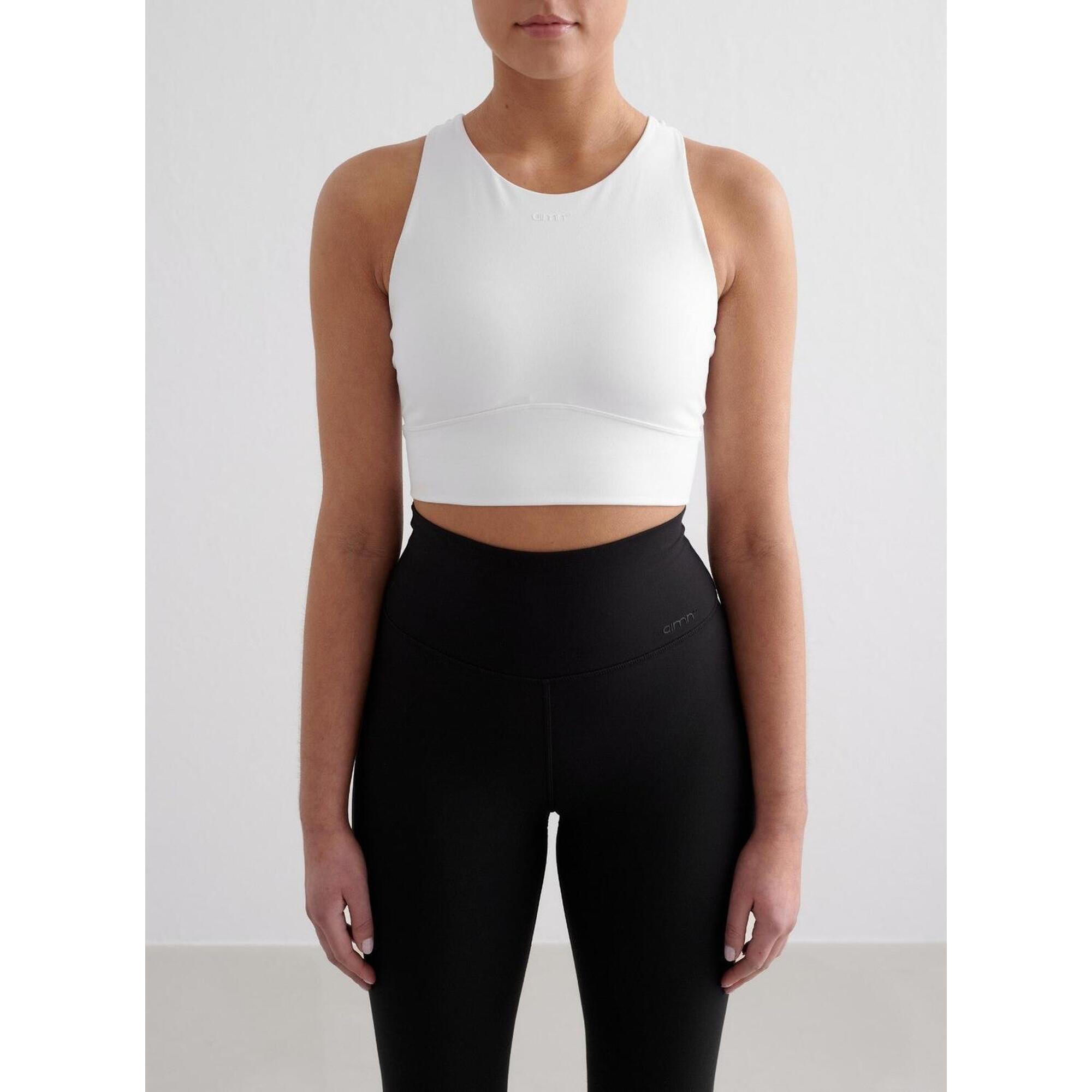 Aim'n - Femme Soutien-gorge De Sport Col Haut Dos À Bretelles Blanc - Brassière - Blanc - 38 S - Decathlon