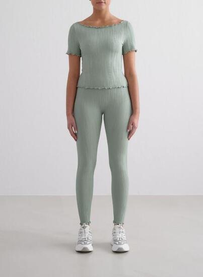 Femme Leggings Texturé Évacuant l'humidité Turquoise Pâle