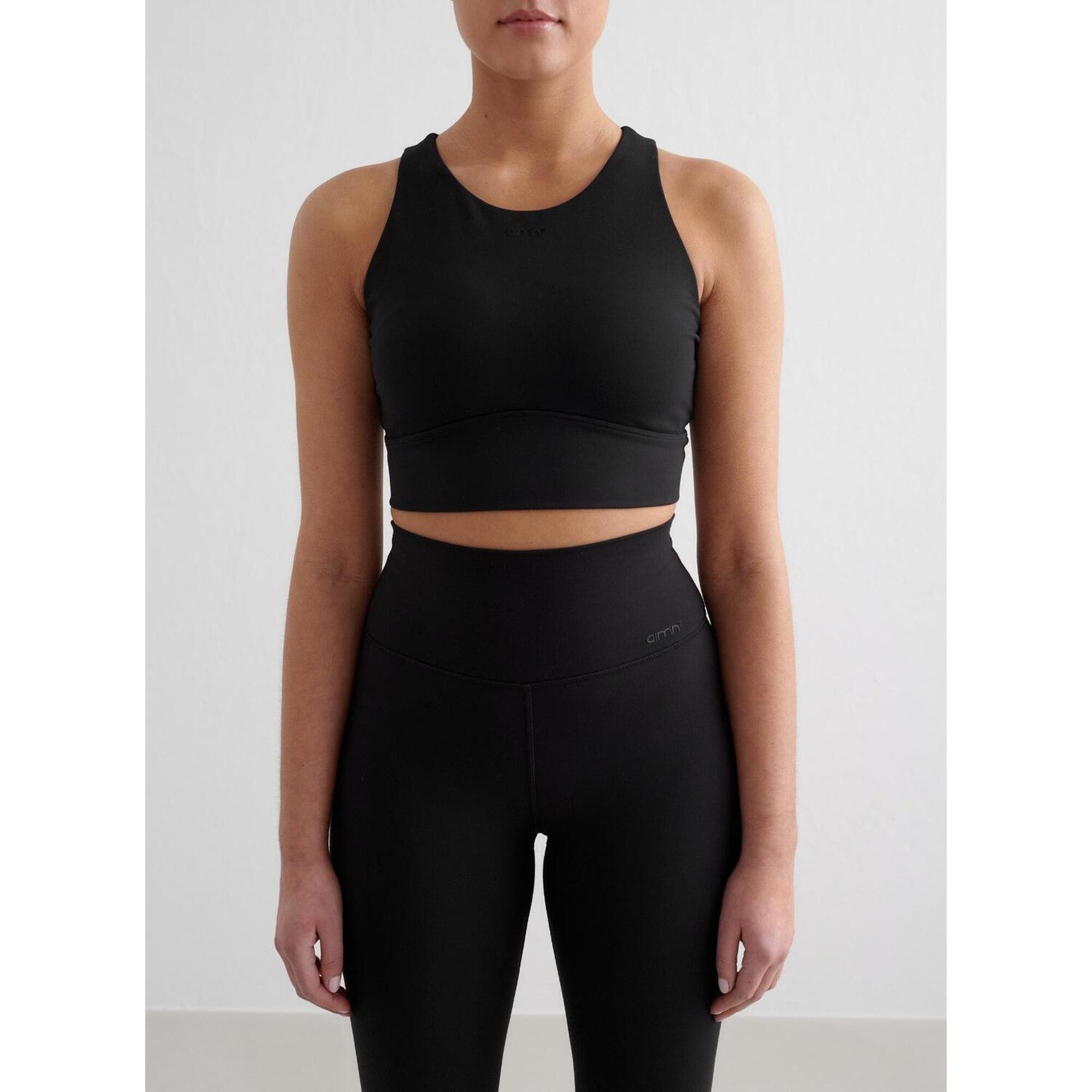 Aim'n - Femme Soutien-gorge De Sport Col Haut Dos À Bretelles Noir - Brassière - Noir - 40 M - Decathlon
