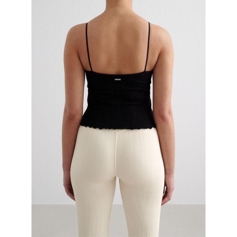 Femme Leggings Évasé Texturé Évacuant l'humidité Blanc d'Amande