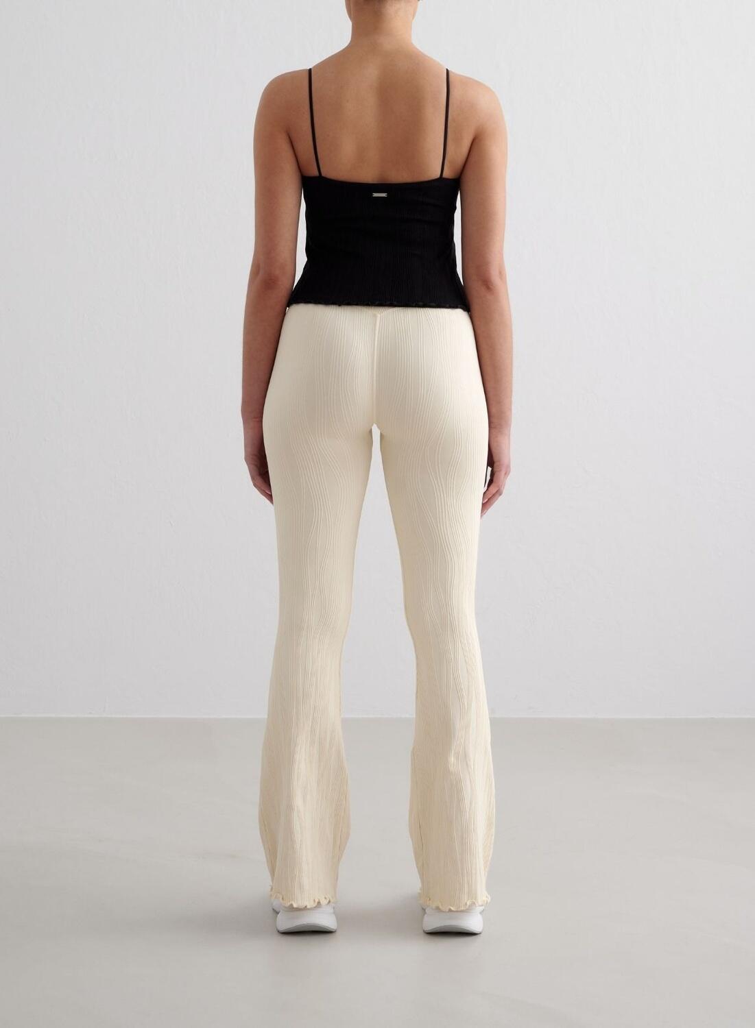 Femme Legging Évasé Taille Haute Sans Coutures Tulip Blanc Amande 2/7