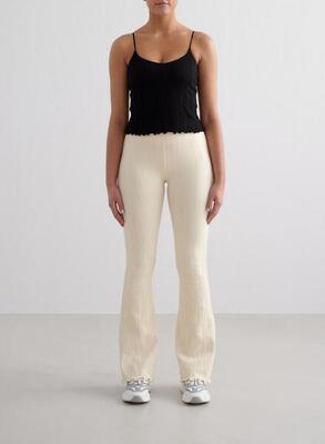 Damen Leggings mit Schlag Feuchtigkeitsableitend Mandel Weiß