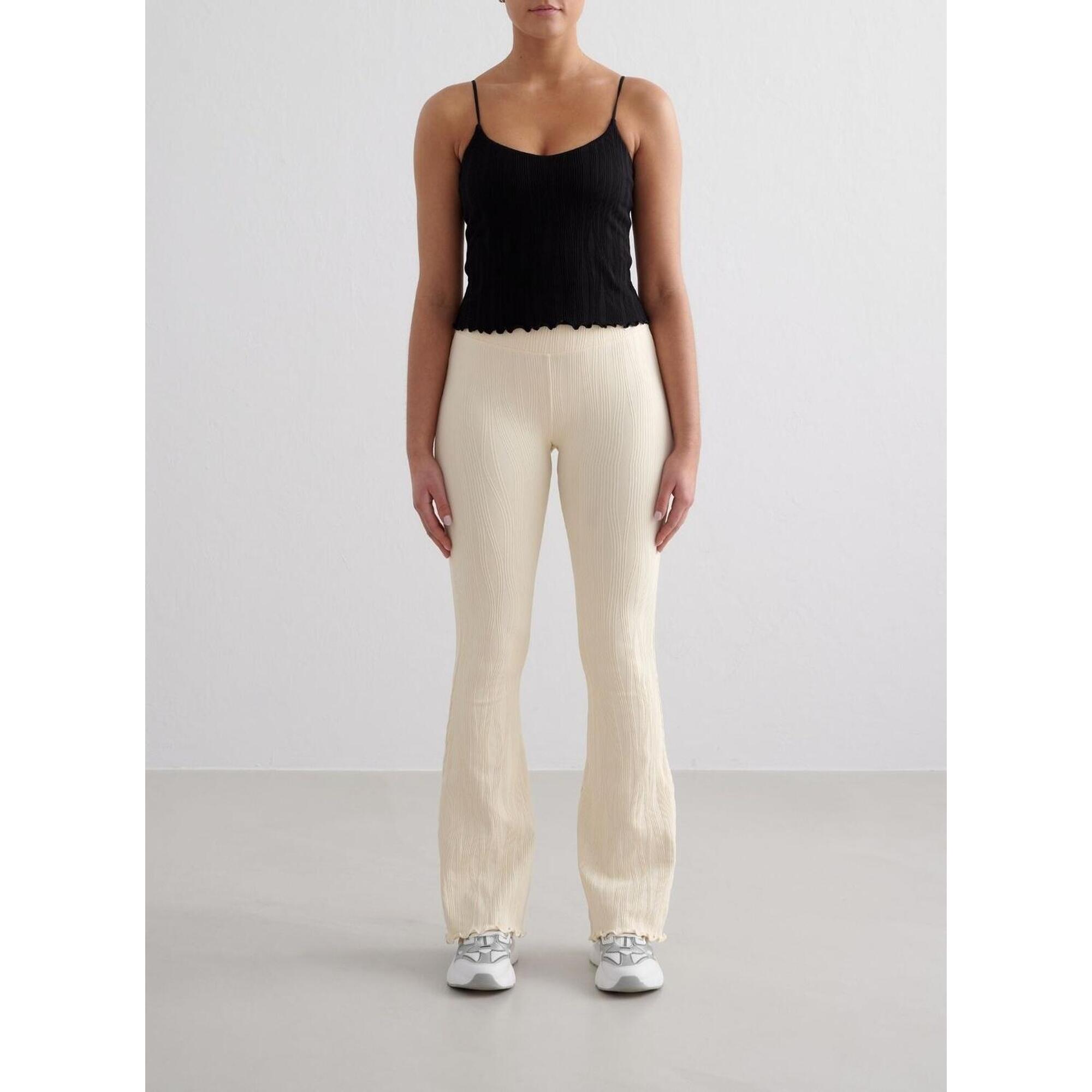Aim'n - Femme Leggings Évasé Texturé Évacuant L'Humidité Blanc D'Amande - Pantalons - Blanc - 48 Xl - Decathlon