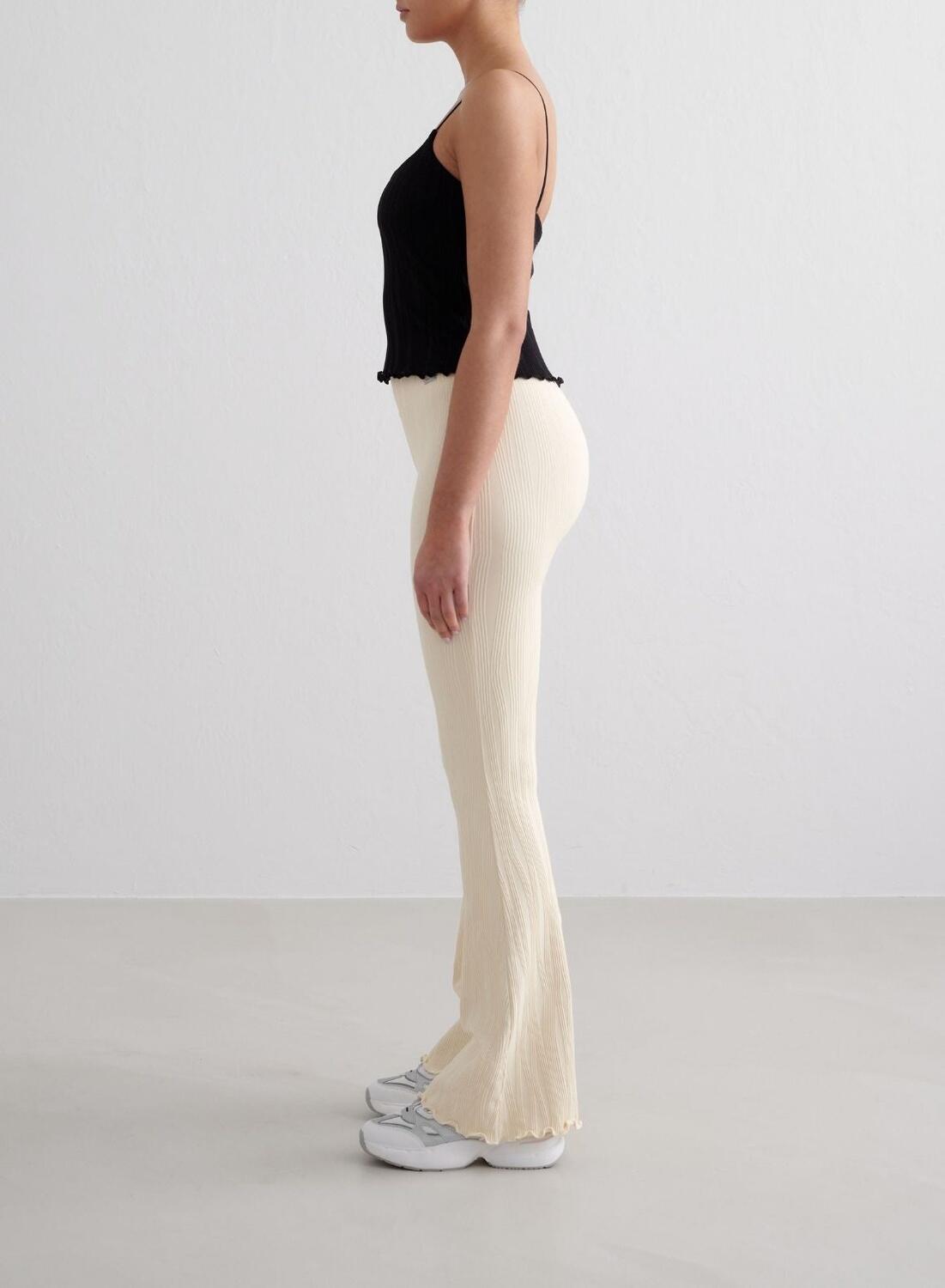 Femme Legging Évasé Taille Haute Sans Coutures Tulip Blanc Amande 3/7