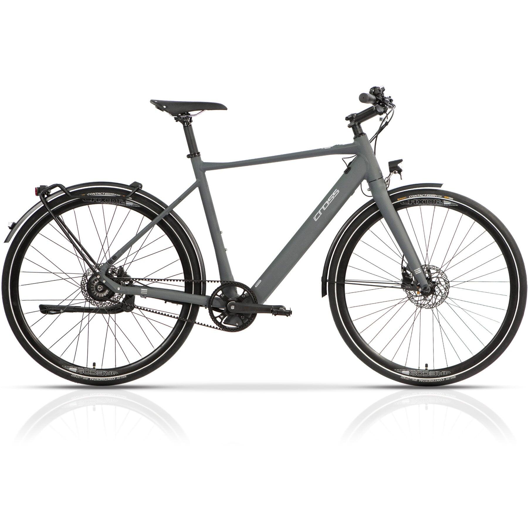 Airtracks - 28" Homme Vélo De Ville Électrique Street, Bafang 350wh, Ceinture En Carbone - Vélo Ville - Beige - 50 Cm - Decathlon