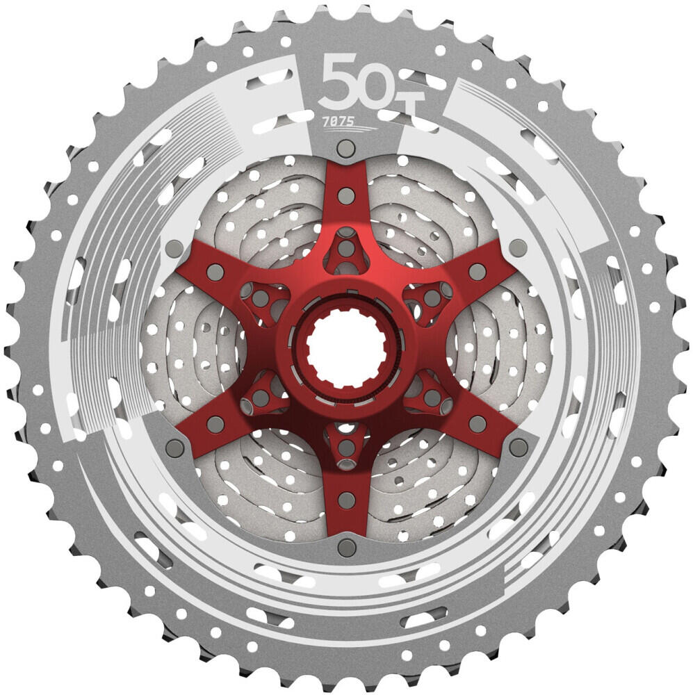 Kassette 11-fach Sunrace CSMX80 11-50T - Silber / Rot 2/2