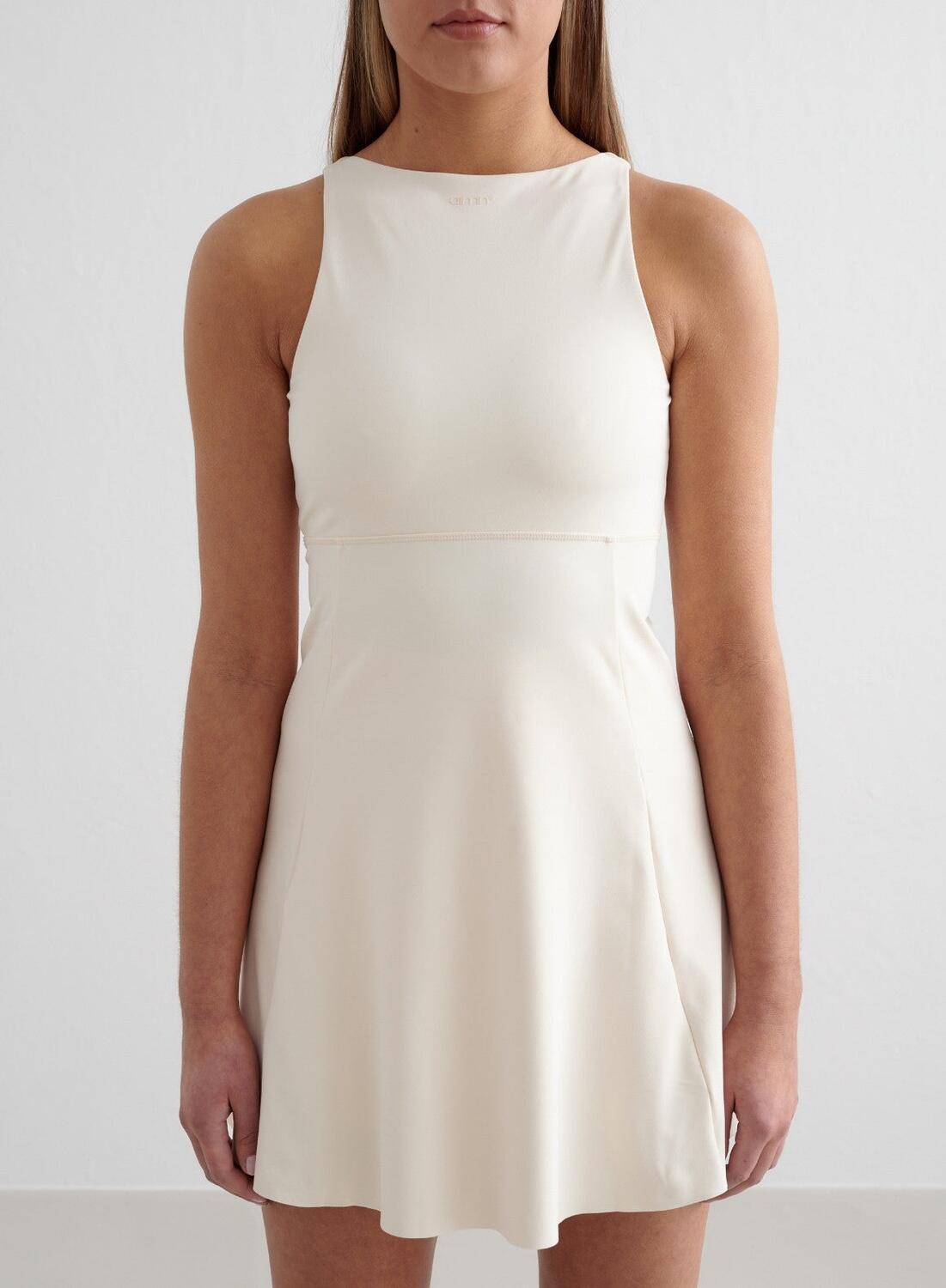 Femme Robe Col Haut Évacuant l'humidité Blanc d'Amande 3/6