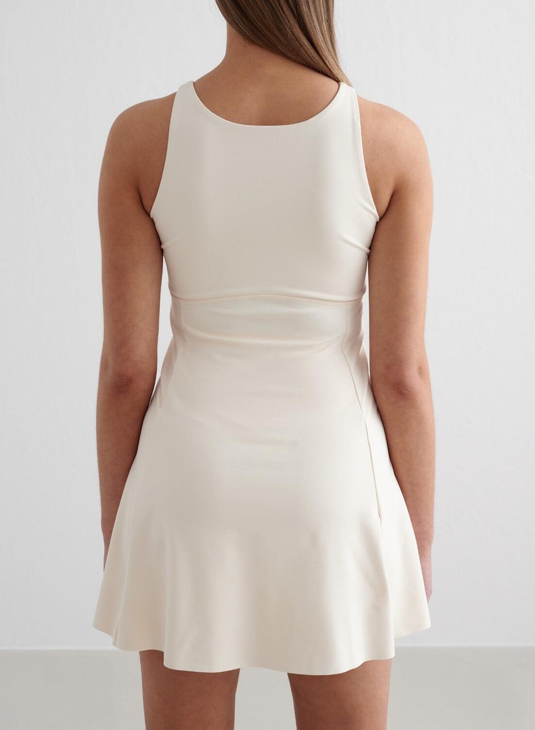 Femme Robe Col Haut Évacuant l'humidité Blanc d'Amande 4/6