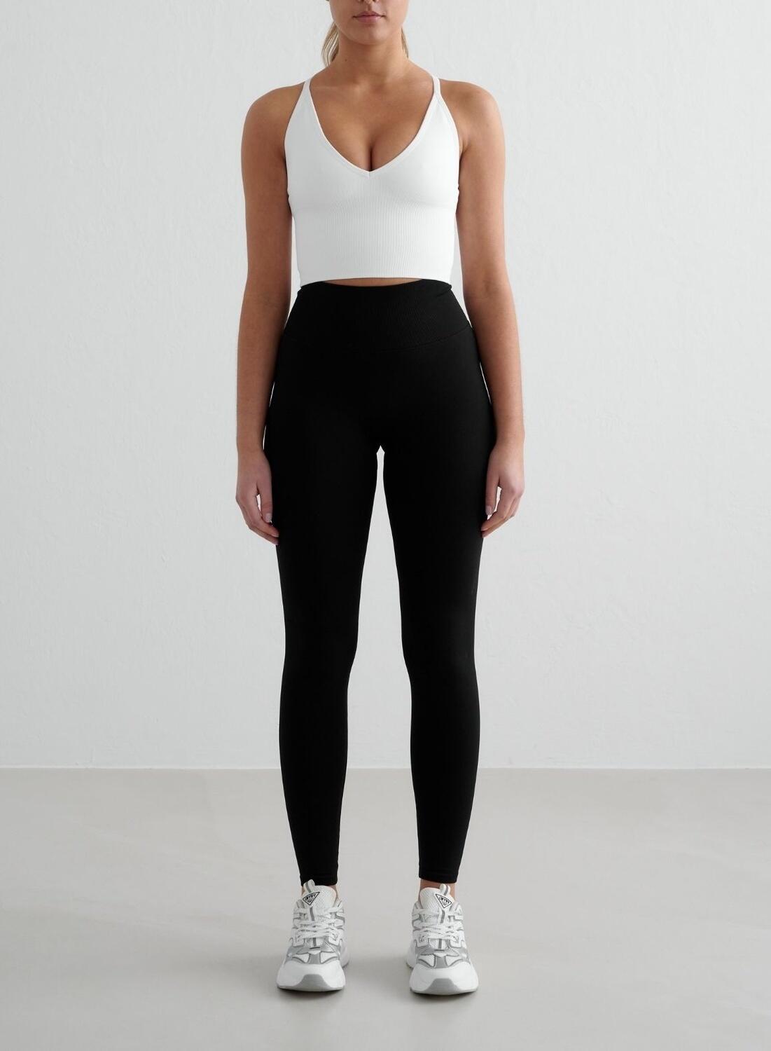 Femme Soutien-gorge de sport Sans Couture Dos Croisé Bralette Blanc 3/4