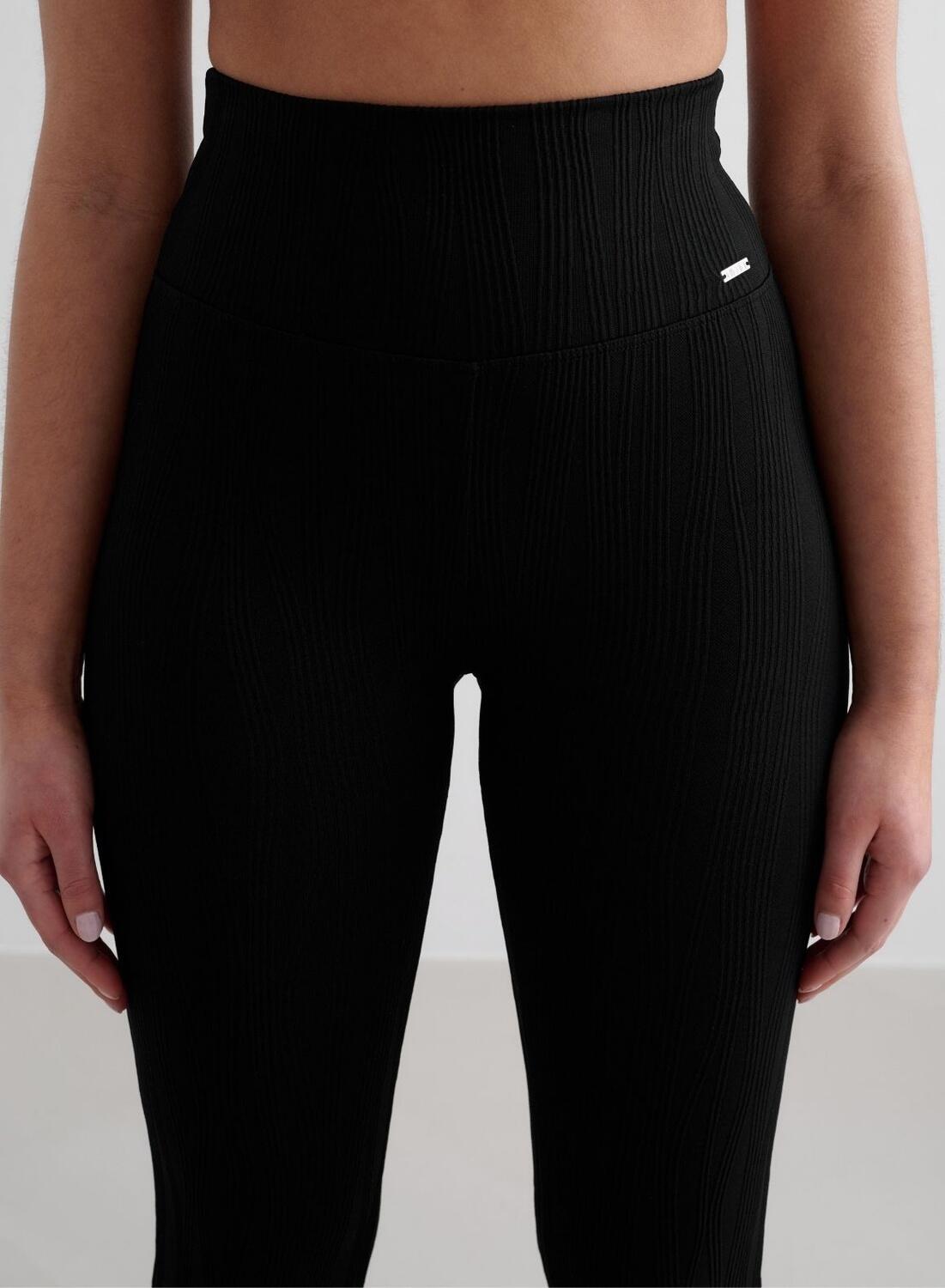 Donna Leggings Svasata Testurizzata Traspirante Nero 6/7