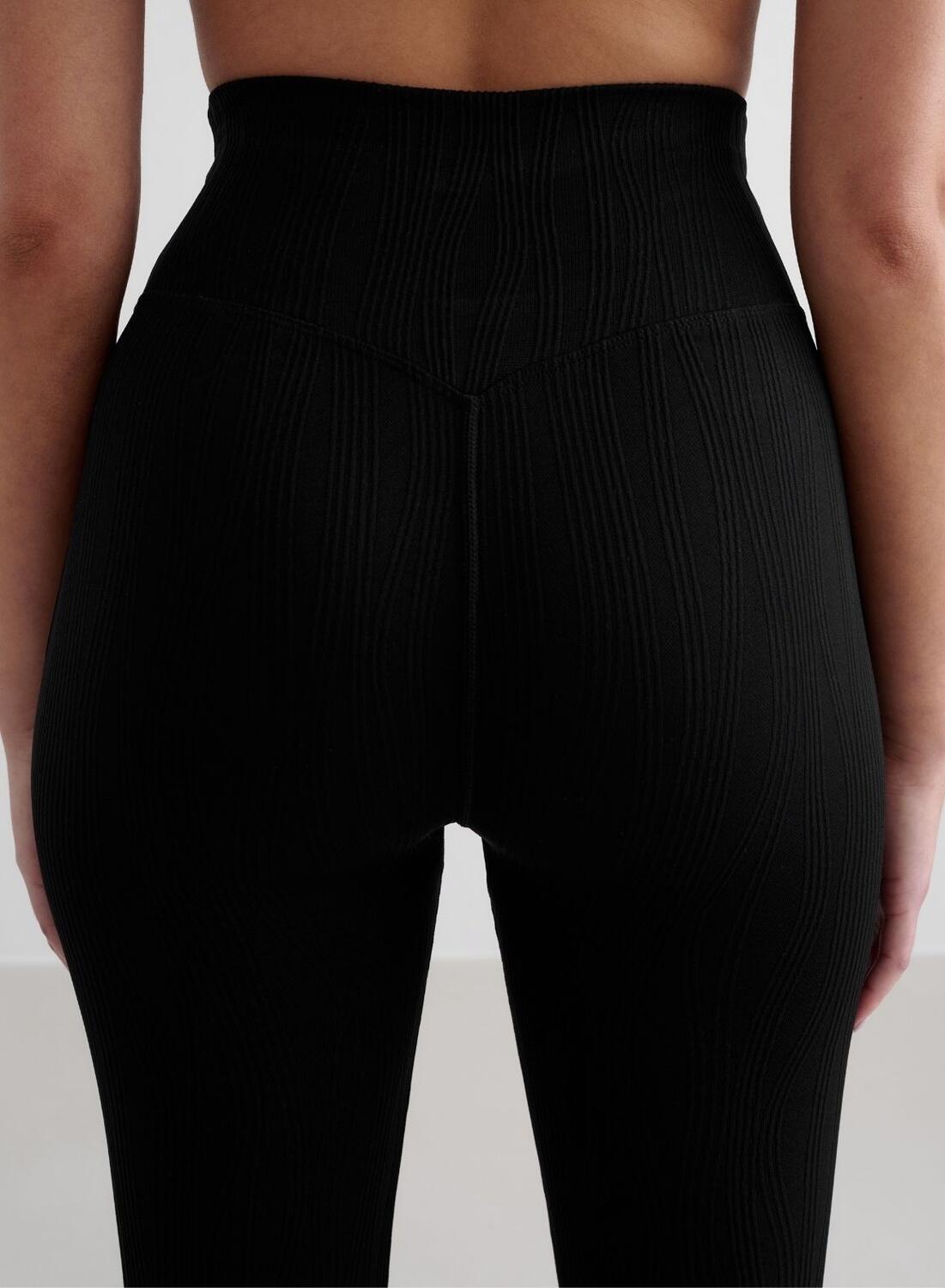 Donna Leggings Svasata Testurizzata Traspirante Nero 5/7