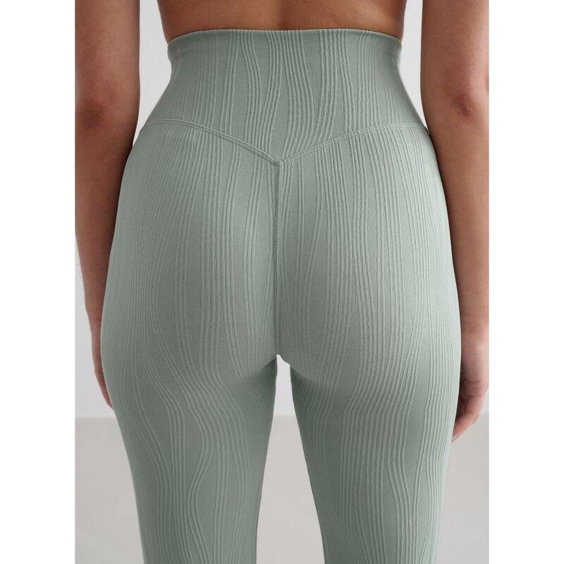 Femme Leggings Évasé Texturé Évacuant l'humidité Turquoise Pâle