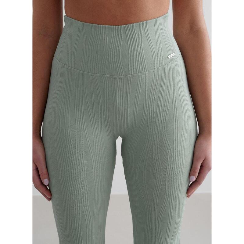 Femme Leggings Évasé Texturé Évacuant l'humidité Turquoise Pâle
