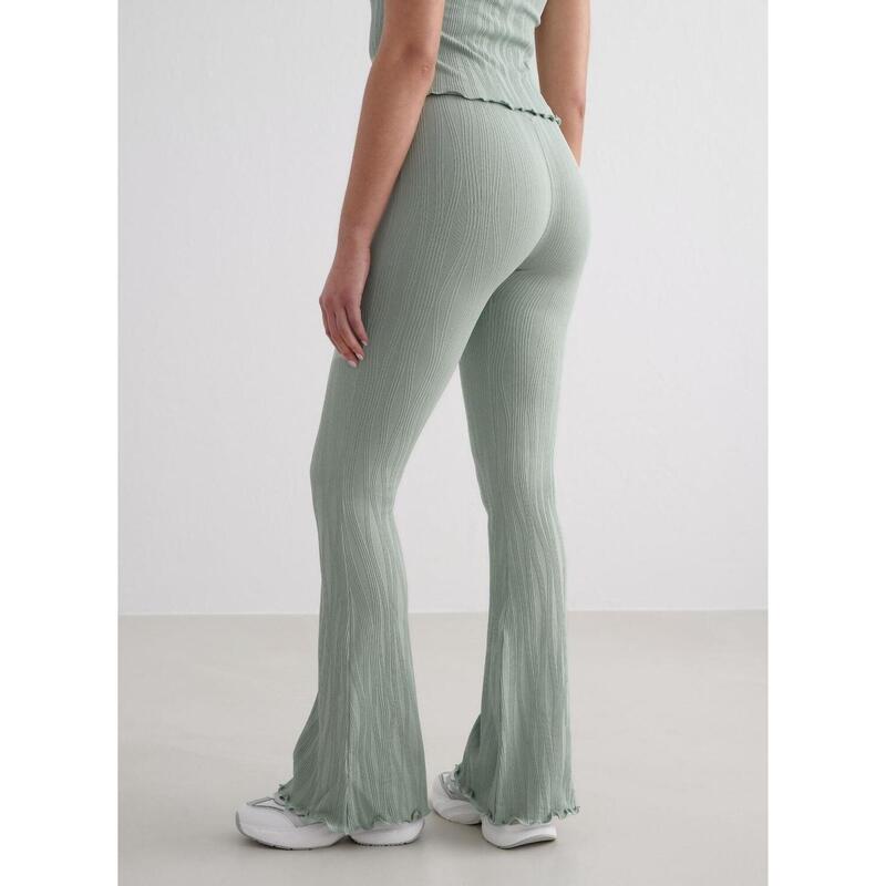Femme Leggings Évasé Texturé Évacuant l'humidité Turquoise Pâle