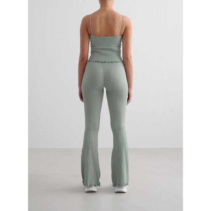 Femme Leggings Évasé Texturé Évacuant l'humidité Turquoise Pâle