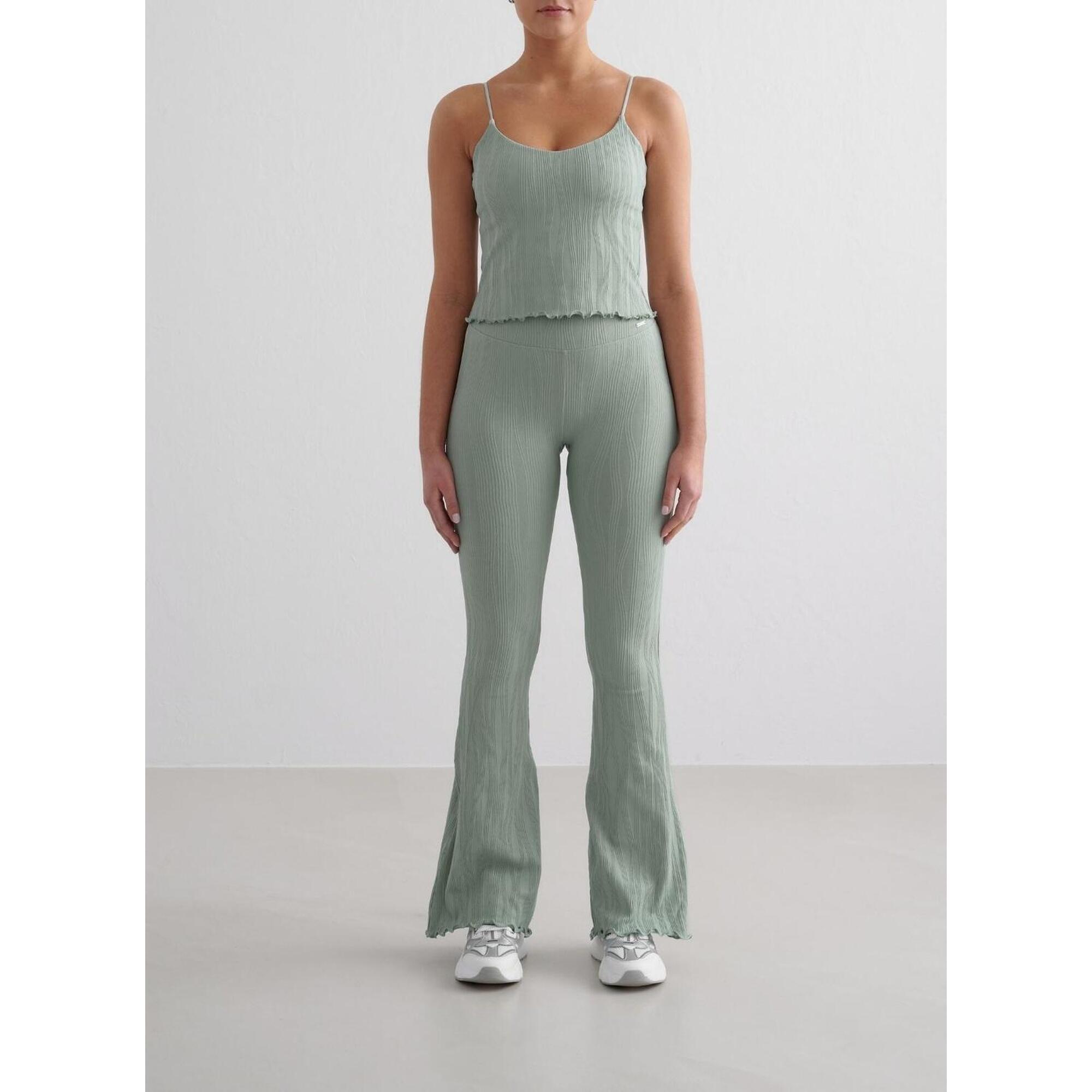 Aim'n - Femme Leggings Évasé Texturé Évacuant L'Humidité Turquoise Pâle - Pantalons - Bleu - 36 Xs - Decathlon