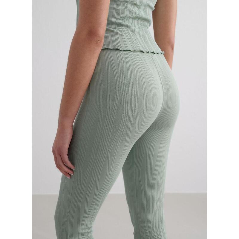 Femme Leggings Évasé Texturé Évacuant l'humidité Turquoise Pâle