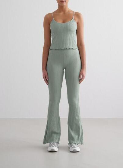 Femme Leggings Évasé Texturé Évacuant l'humidité Turquoise Pâle